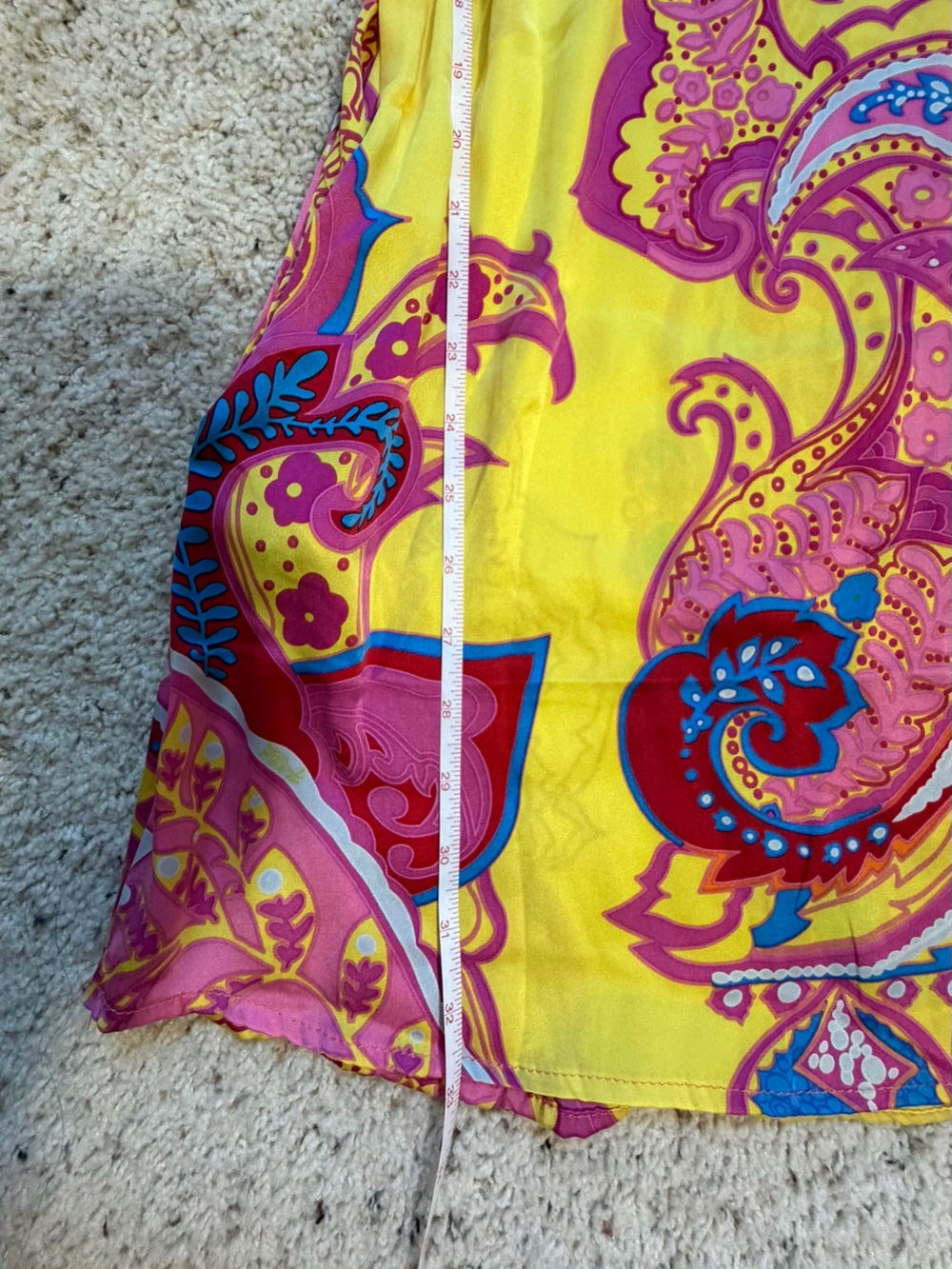 Hale Bob 100% silk Vibrant Paisley Yellow & Pink Dress - Picture 3 of 7